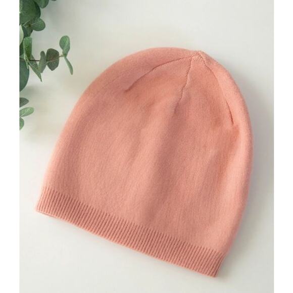 Rose Pink Cashmere Blend Beanie - Picture 1 of 2